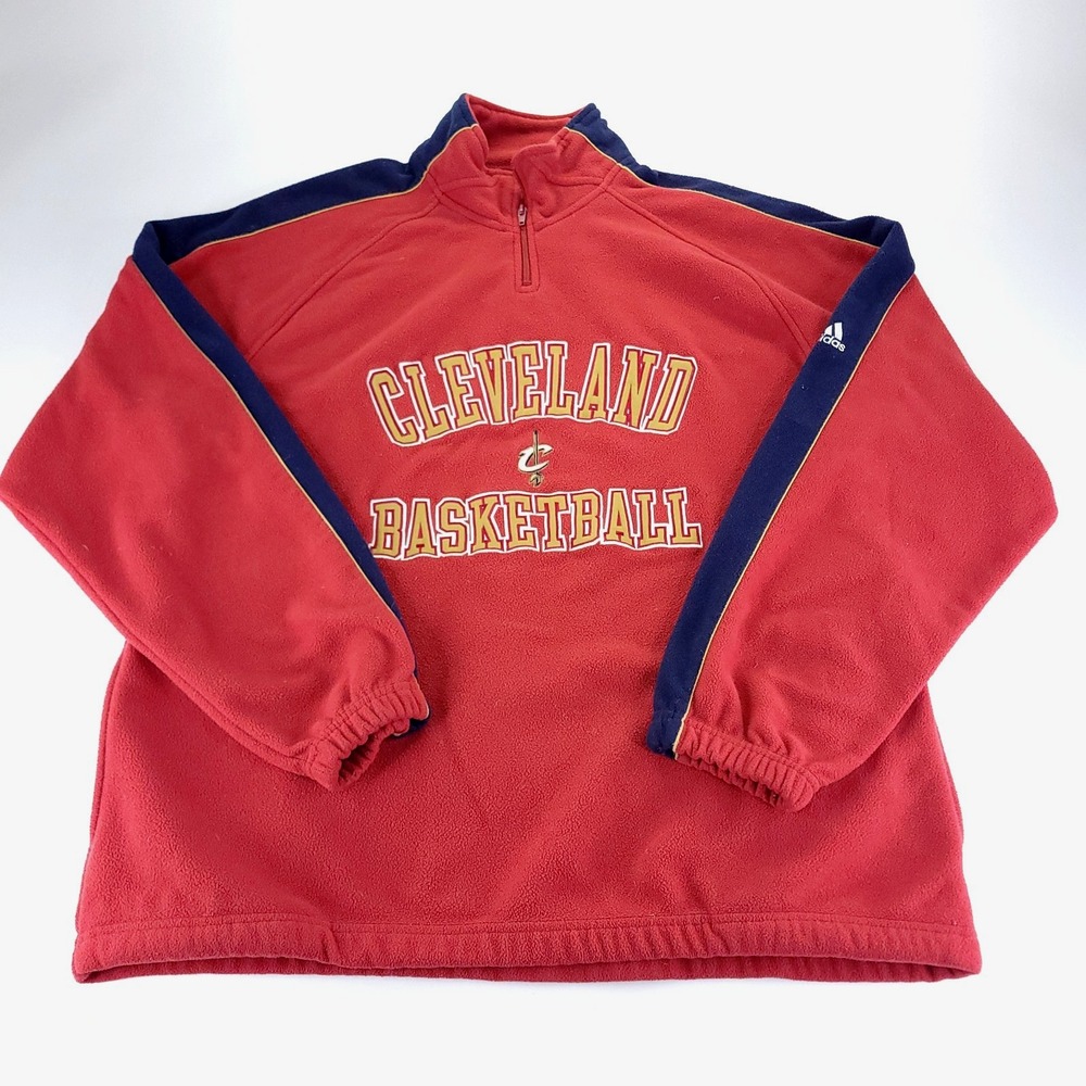 Vintage Cleveland Cavaliers Fleece Mens XL Red Adidas Streetwear Pullover